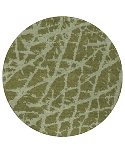 Addison Chantille Machine Washable Acn501 8'x8' Round Area Rug In Olive