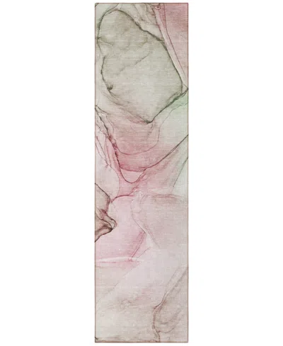 Addison Chantille Machine Washable Acn502 2'3x7'6 Runner Area Rug In Rose