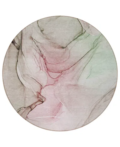 Addison Chantille Machine Washable Acn502 8'x8' Round Area Rug In Rose