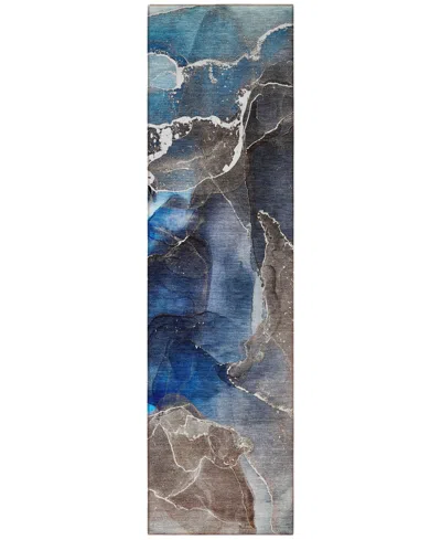 Addison Chantille Machine Washable Acn503 2'3x7'6 Runner Area Rug In Navy