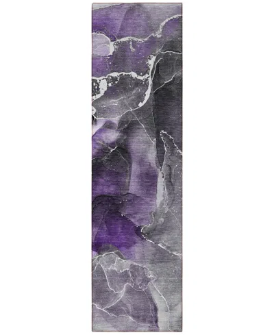 Addison Chantille Machine Washable Acn503 2'3x7'6 Runner Area Rug In Purple