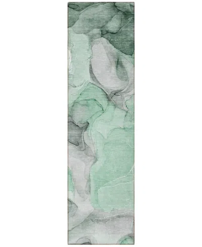 Addison Chantille Machine Washable Acn504 2'3x7'6 Runner Area Rug In Green