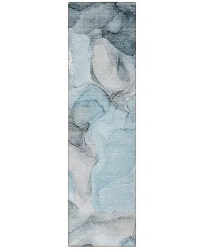 Addison Chantille Machine Washable Acn504 2'3x7'6 Runner Area Rug In Ocean
