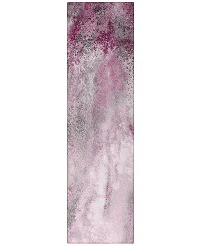 Addison Chantille Machine Washable Acn505 2'3x7'6 Runner Area Rug In Pink