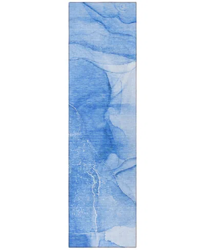 Addison Chantille Machine Washable Acn507 2'3x7'6 Runner Area Rug In Blue