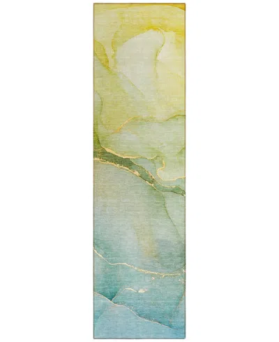 Addison Chantille Machine Washable Acn508 2'3x7'6 Runner Area Rug In Green