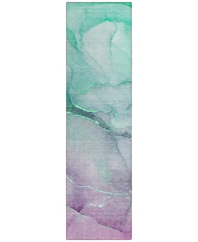 Addison Chantille Machine Washable Acn508 2'3x7'6 Runner Area Rug In Lime