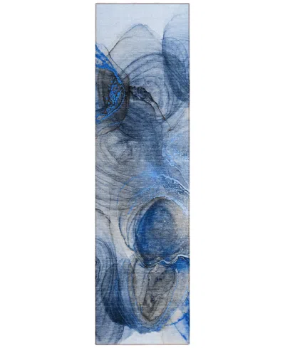 Addison Chantille Machine Washable Acn513 2'3x7'6 Runner Area Rug In Navy