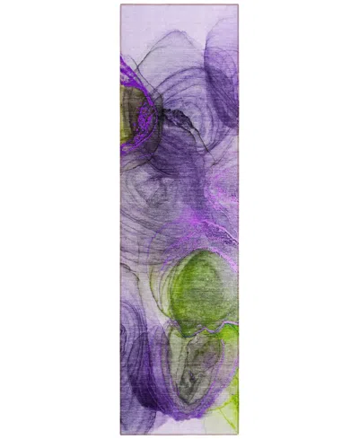 Addison Chantille Machine Washable Acn513 2'3x7'6 Runner Area Rug In Purple