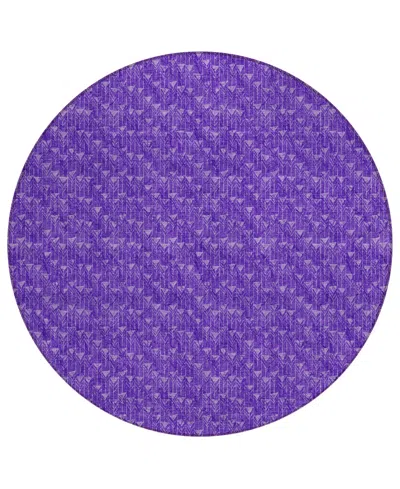 Addison Chantille Machine Washable Acn514 8'x8' Round Area Rug In Purple