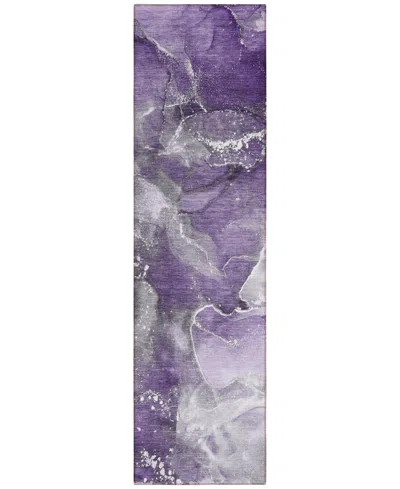 Addison Chantille Machine Washable Acn518 2'3x7'6 Runner Area Rug In Purple