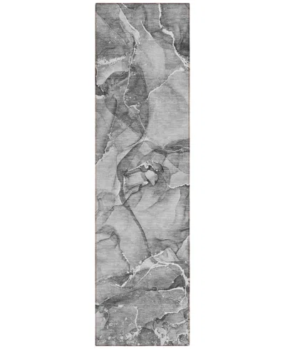 Addison Chantille Machine Washable Acn519 2'3x7'6 Runner Area Rug In Gray,white