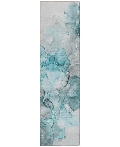 Addison Chantille Machine Washable Acn520 2'3x7'6 Runner Area Rug In Ocean