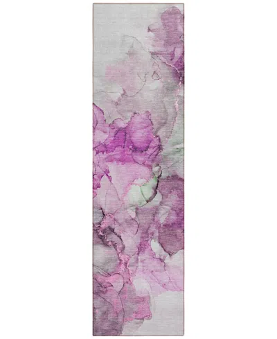 Addison Chantille Machine Washable Acn520 2'3x7'6 Runner Area Rug In Pink