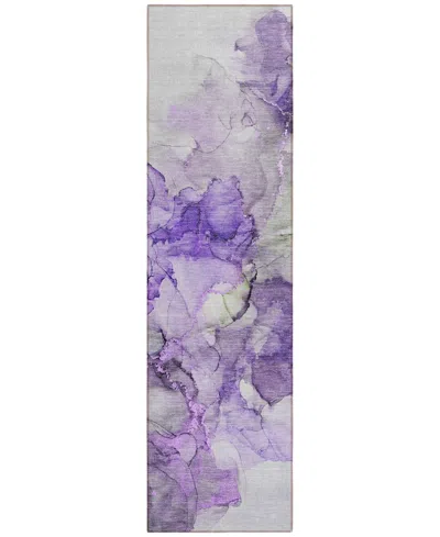 Addison Chantille Machine Washable Acn520 2'3x7'6 Runner Area Rug In Purple