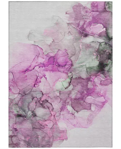 Addison Chantille Machine Washable Acn520 2'6x3'10 Area Rug In Pink