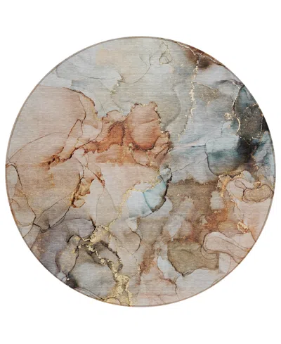 Addison Chantille Machine Washable Acn520 8'x8' Round Area Rug In Beige