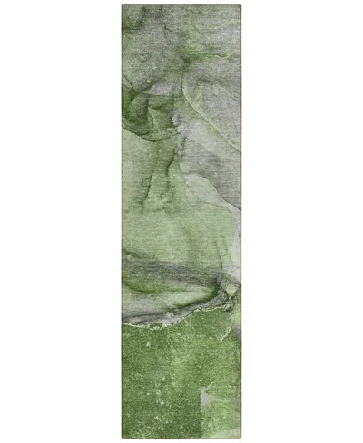 Addison Chantille Machine Washable Acn524 2'3x7'6 Runner Area Rug In Olive