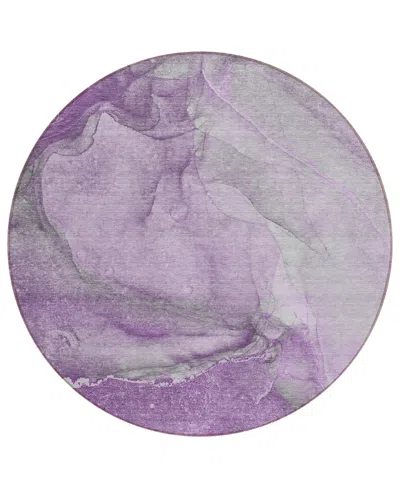 Addison Chantille Machine Washable Acn524 8'x8' Round Area Rug In Purple