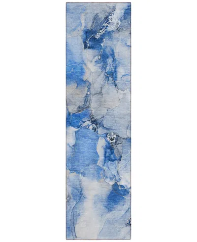 Addison Chantille Machine Washable Acn526 2'3x7'6 Runner Area Rug In Navy