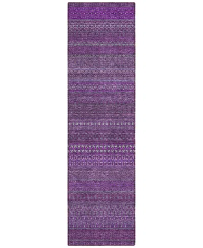 Addison Chantille Machine Washable Acn527 2'3x7'6 Runner Area Rug In Eggplant