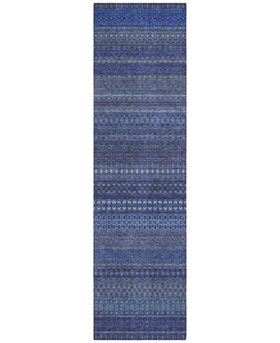 Addison Chantille Machine Washable Acn527 2'3x7'6 Runner Area Rug In Navy