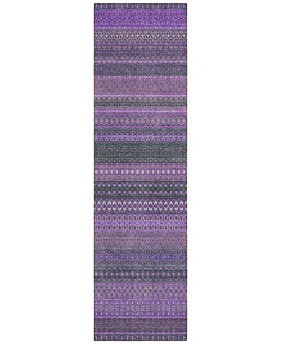 Addison Chantille Machine Washable Acn527 2'3x7'6 Runner Area Rug In Purple