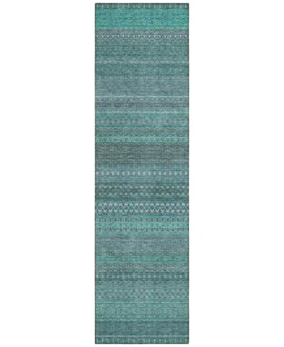 Addison Chantille Machine Washable Acn527 2'3x7'6 Runner Area Rug In Turquoise