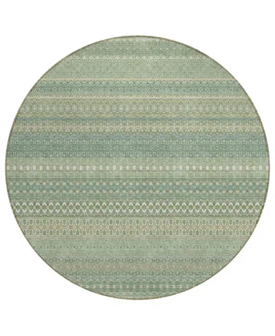 Addison Chantille Machine Washable Acn527 8'x8' Round Area Rug In Lime