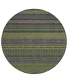 Addison Chantille Machine Washable Acn527 8'x8' Round Area Rug In Olive