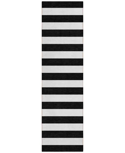 Addison Chantille Machine Washable Acn528 2'3x7'6 Runner Area Rug In Black