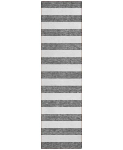 Addison Chantille Machine Washable Acn528 2'3x7'6 Runner Area Rug In Charcoal