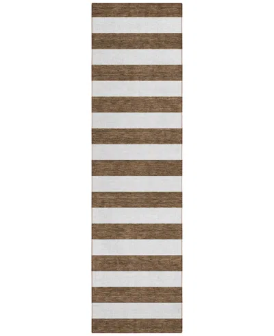 Addison Chantille Machine Washable Acn528 2'3x7'6 Runner Area Rug In Chocolate