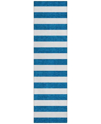 Addison Chantille Machine Washable Acn528 2'3x7'6 Runner Area Rug In Navy