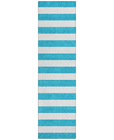 Addison Chantille Machine Washable Acn528 2'3x7'6 Runner Area Rug In Ocean