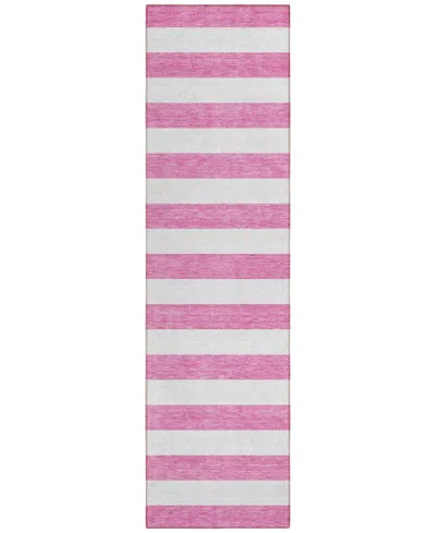 Addison Chantille Machine Washable Acn528 2'3x7'6 Runner Area Rug In Pink