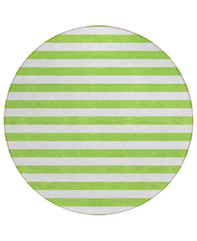 Addison Chantille Machine Washable Acn528 8'x8' Round Area Rug In Lime
