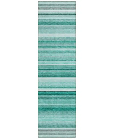 Addison Chantille Machine Washable Acn529 2'3x7'6 Runner Area Rug In Aqua