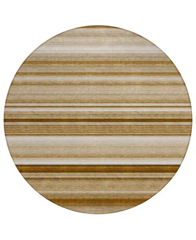 Addison Chantille Machine Washable Acn529 8'x8' Round Area Rug In Chocolate