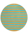 Addison Chantille Machine Washable Acn530 8'x8' Round Area Rug In Aqua