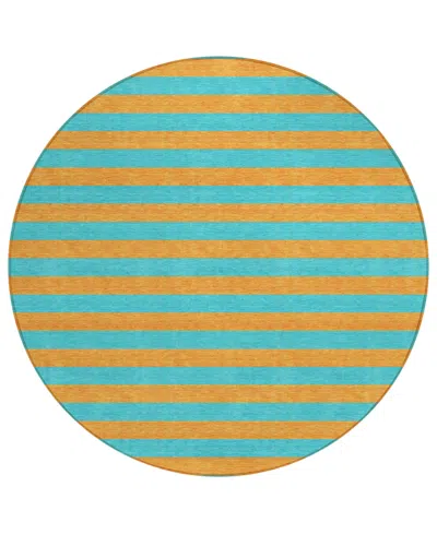 Addison Chantille Machine Washable Acn530 8'x8' Round Area Rug In Aqua