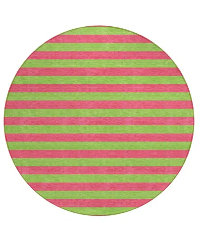 Addison Chantille Machine Washable Acn530 8'x8' Round Area Rug In Pink