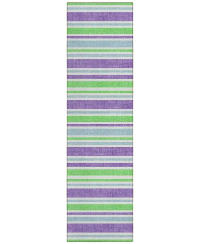 Addison Chantille Machine Washable Acn531 2'3x7'6 Runner Area Rug In Lime