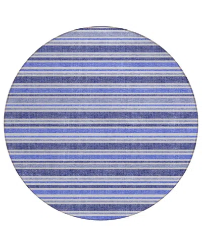 Addison Chantille Machine Washable Acn531 8'x8' Round Area Rug In Blue