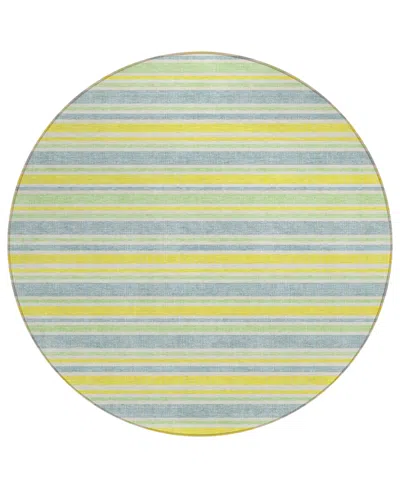 Addison Chantille Machine Washable Acn531 8'x8' Round Area Rug In Denim