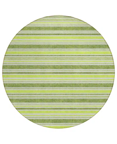 Addison Chantille Machine Washable Acn531 8'x8' Round Area Rug In Ivy,ivory
