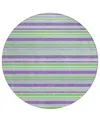 Addison Chantille Machine Washable Acn531 8'x8' Round Area Rug In Lime