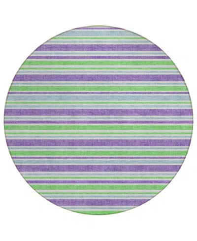 Addison Chantille Machine Washable Acn531 8'x8' Round Area Rug In Lime