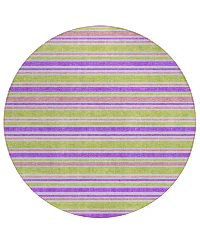 Addison Chantille Machine Washable Acn531 8'x8' Round Area Rug In Purple