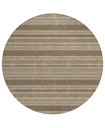 Addison Chantille Machine Washable Acn531 8'x8' Round Area Rug In Taupe